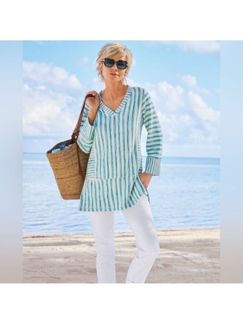 Soft Surroundings The Ultimate Denim Pull On Straight Crop Comfort Waist Jeans